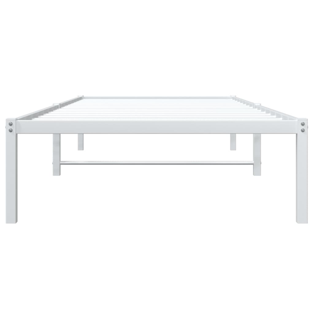 vidaXL Metal Bed Frame without Mattress White 90x200cm 5