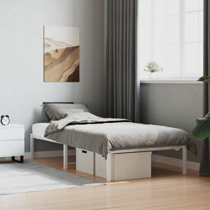 vidaXL Metal Bed Frame without Mattress White 90x200cm 1