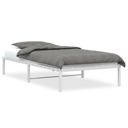 vidaXL Metal Bed Frame without Mattress White 100x190cm 2