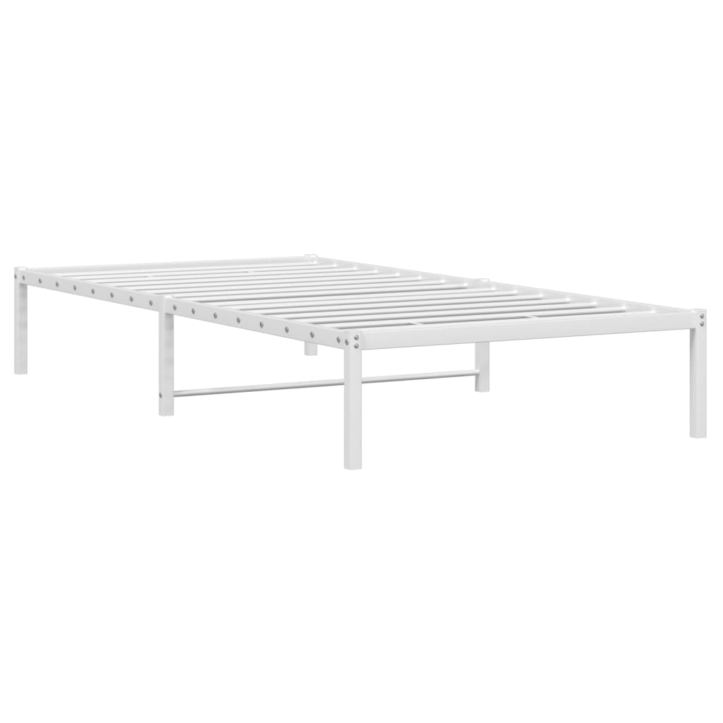 vidaXL Metal Bed Frame without Mattress White 100x190cm 4