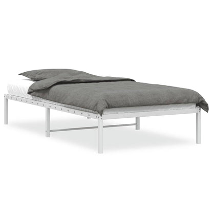 vidaXL Metal Bed Frame without Mattress White 107x203cm 2