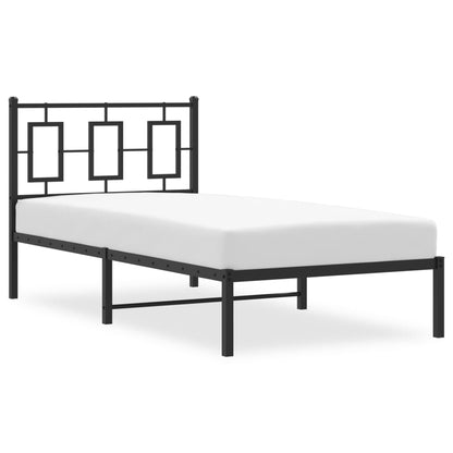 vidaXL Metal Bed Frame without Mattress with Headboard Black 90x190cm 4