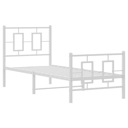 vidaXL Metal Bed Frame without Mattress with Footboard White 80x200cm 3