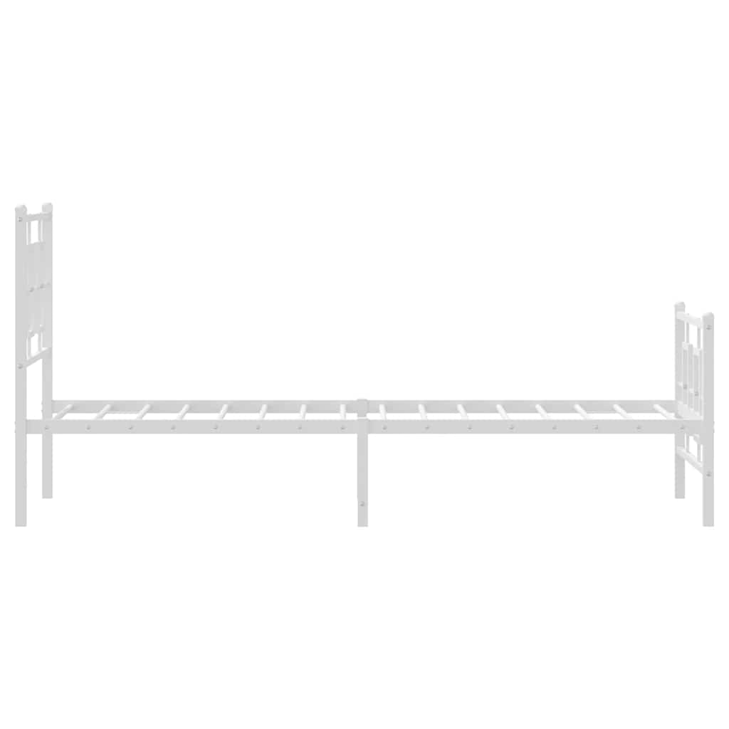 vidaXL Metal Bed Frame without Mattress with Footboard White 80x200cm 6