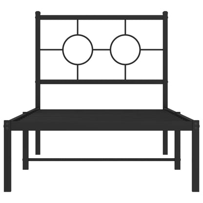 vidaXL Metal Bed Frame without Mattress with Headboard Black 80x200cm 5