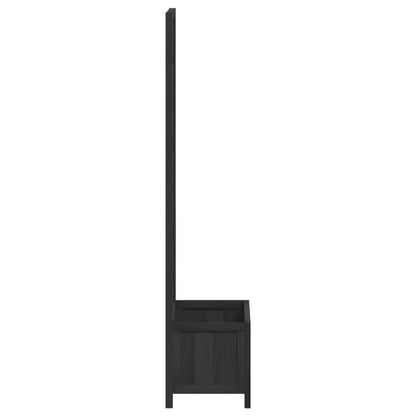 vidaXL Planter with Trellis Black 40x30x135 cm cmSolid Wood Fir 5