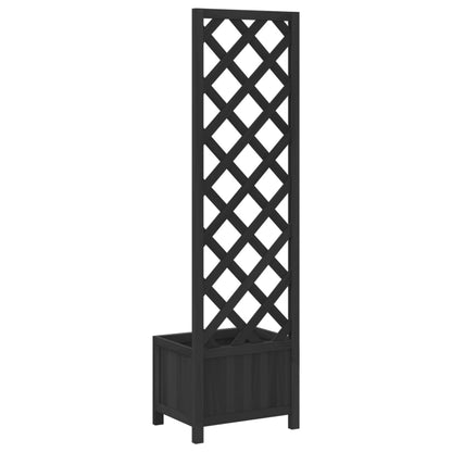 vidaXL Planter with Trellis Black 40x30x135 cm cmSolid Wood Fir 6