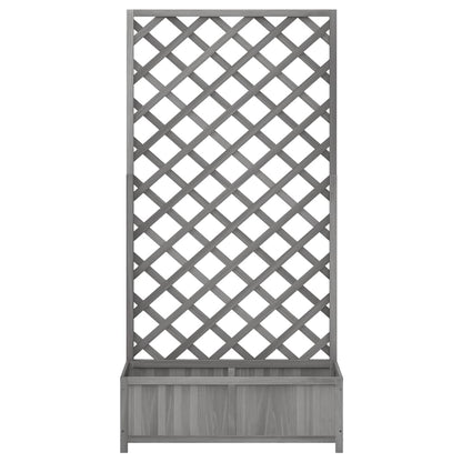 vidaXL Planter with Trellis Grey 90x35x180 cm Solid Wood Fir 5