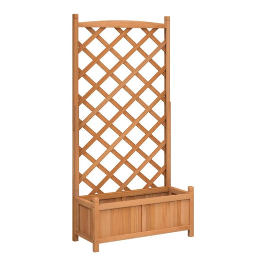 Planter Solid Wood Fir with trellis Brown 75 cm 150 cm