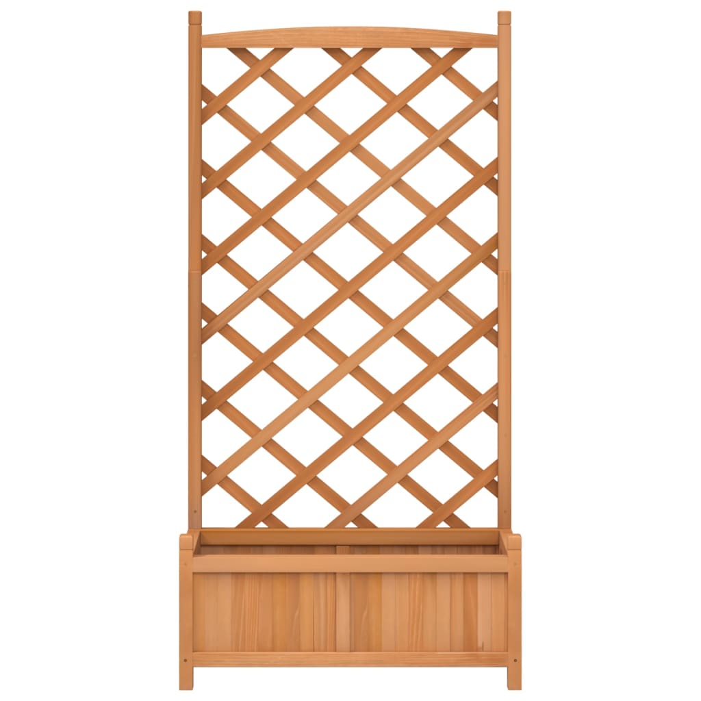 vidaXL Planter with Trellis Brown 75 x 35 x 150 cm Solid Wood Fir 4