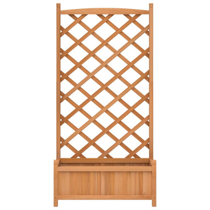vidaXL Planter with Trellis Brown 75 x 35 x 150 cm Solid Wood Fir 4