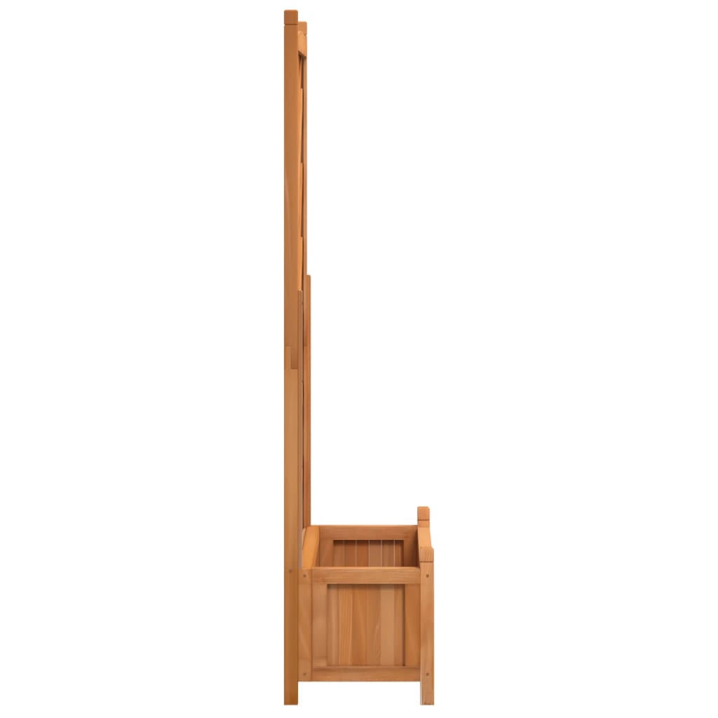 vidaXL Planter with Trellis Brown 75 x 35 x 150 cm Solid Wood Fir 5