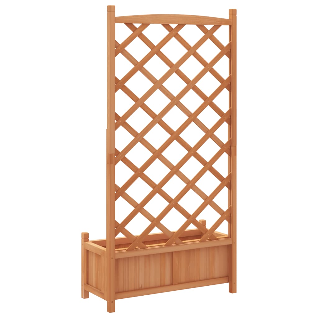 vidaXL Planter with Trellis Brown 75 x 35 x 150 cm Solid Wood Fir 6