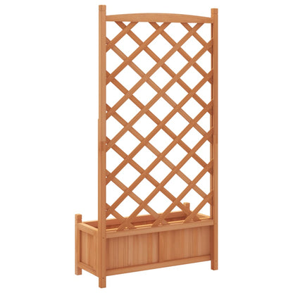 vidaXL Planter with Trellis Brown 75 x 35 x 150 cm Solid Wood Fir 6