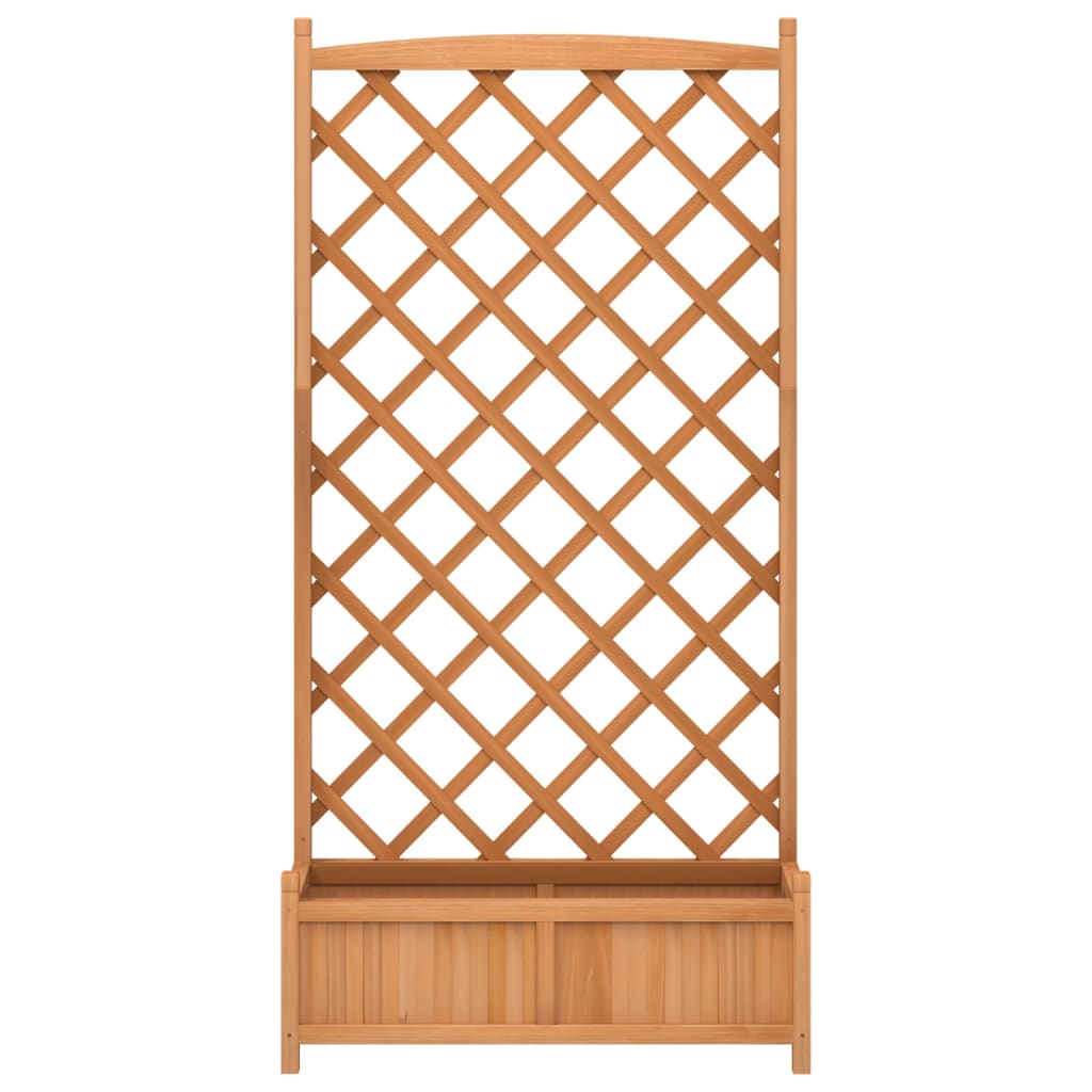 vidaXL Planter with Trellis Brown 90x35x180 cm Solid Wood Fir 4