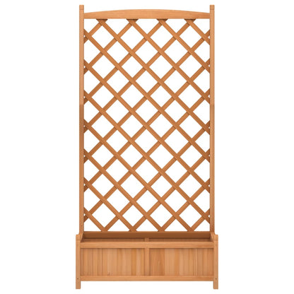 vidaXL Planter with Trellis Brown 90x35x180 cm Solid Wood Fir 4