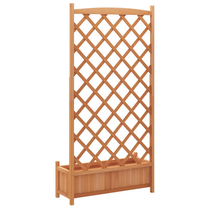 vidaXL Planter with Trellis Brown 90x35x180 cm Solid Wood Fir 6