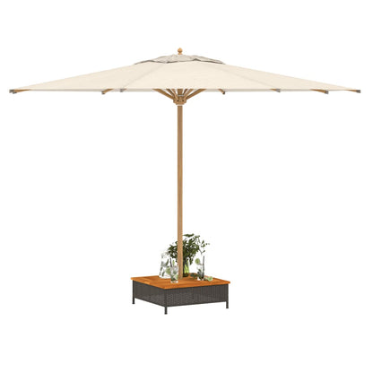 vidaXL Parasol Base Cover Black 70x70x25 cm Poly Rattan and Acacia 4