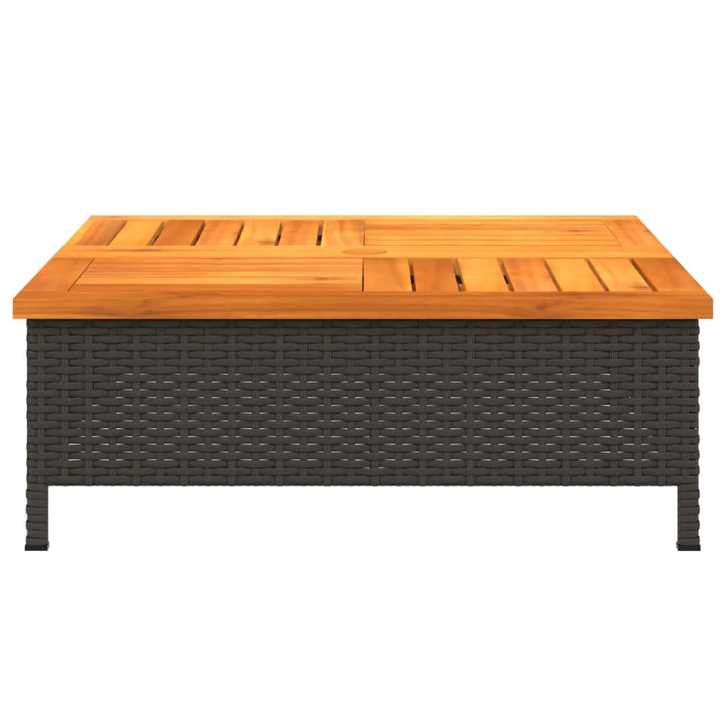 vidaXL Parasol Base Cover Black 70x70x25 cm Poly Rattan and Acacia 5