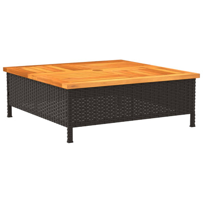 vidaXL Parasol Base Cover Black 70x70x25 cm Poly Rattan and Acacia 6
