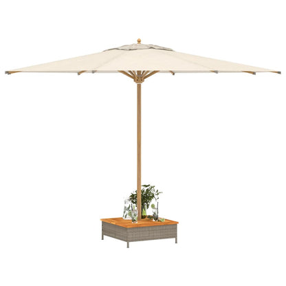 vidaXL Parasol Base Cover Grey 70x70x25 cm Poly Rattan and Acacia 4
