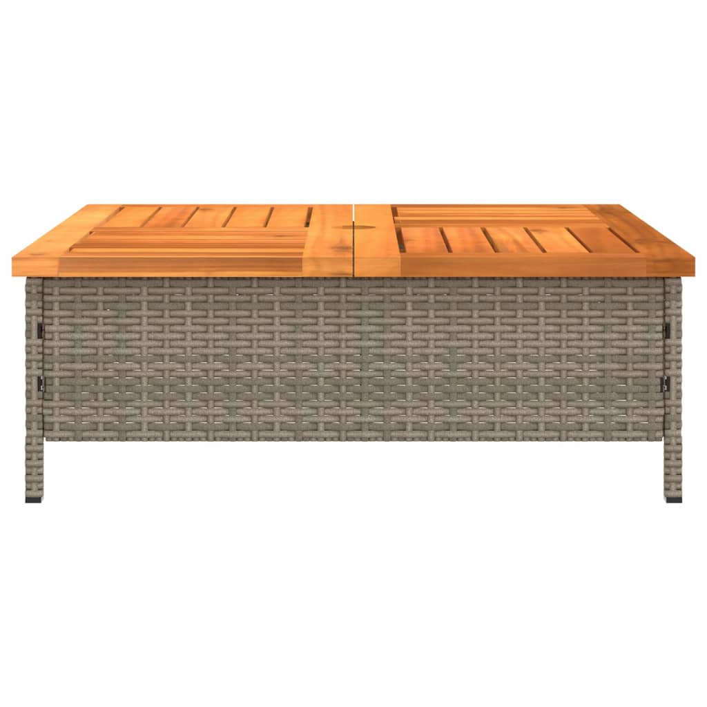 vidaXL Parasol Base Cover Grey 70x70x25 cm Poly Rattan and Acacia 6