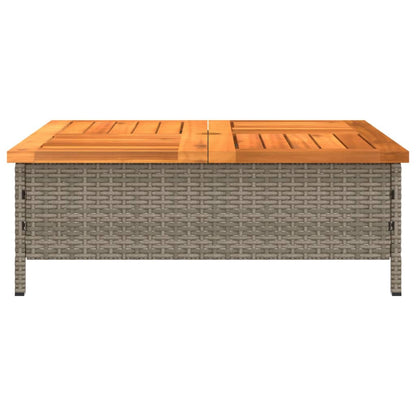 vidaXL Parasol Base Cover Grey 70x70x25 cm Poly Rattan and Acacia 6