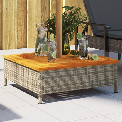 vidaXL Parasol Base Cover Grey 70x70x25 cm Poly Rattan and Acacia 1