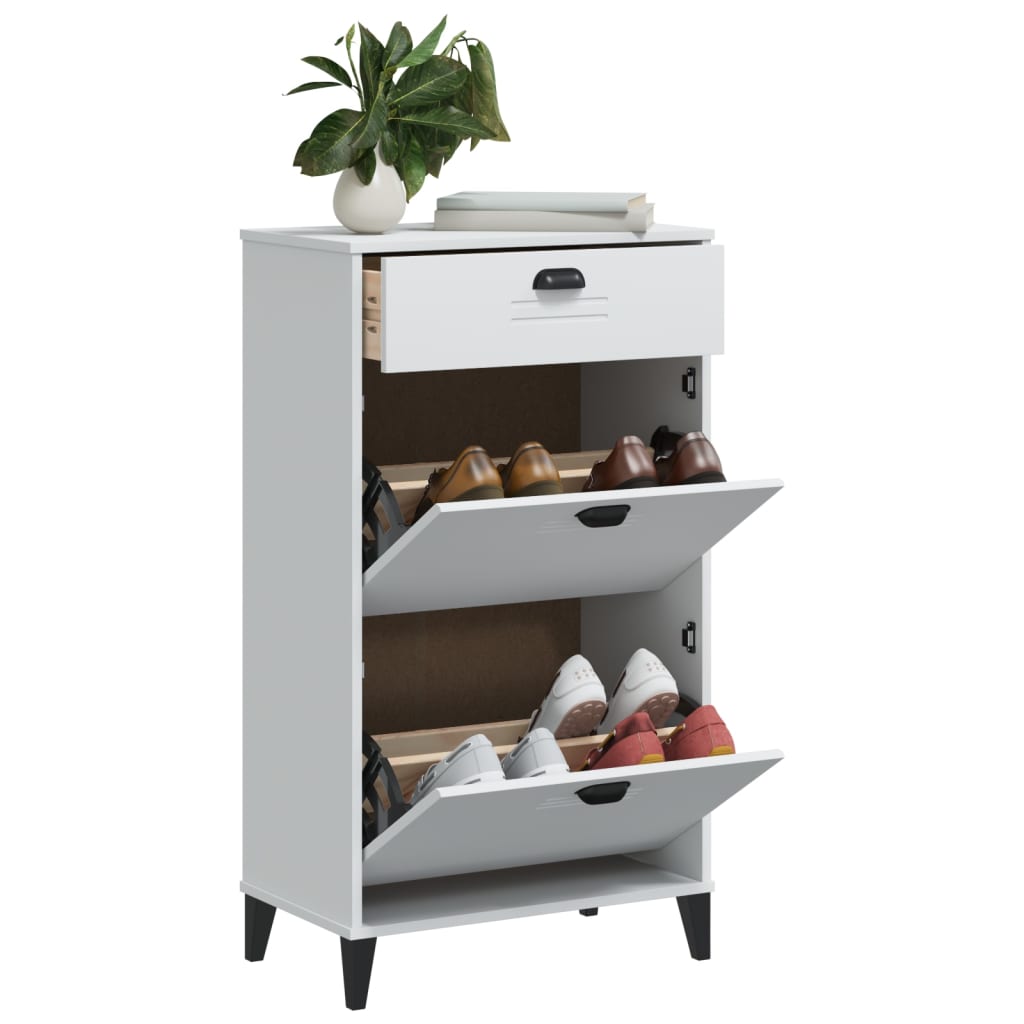 vidaXL Shoe Cabinet VIKEN White Engineered Wood 1