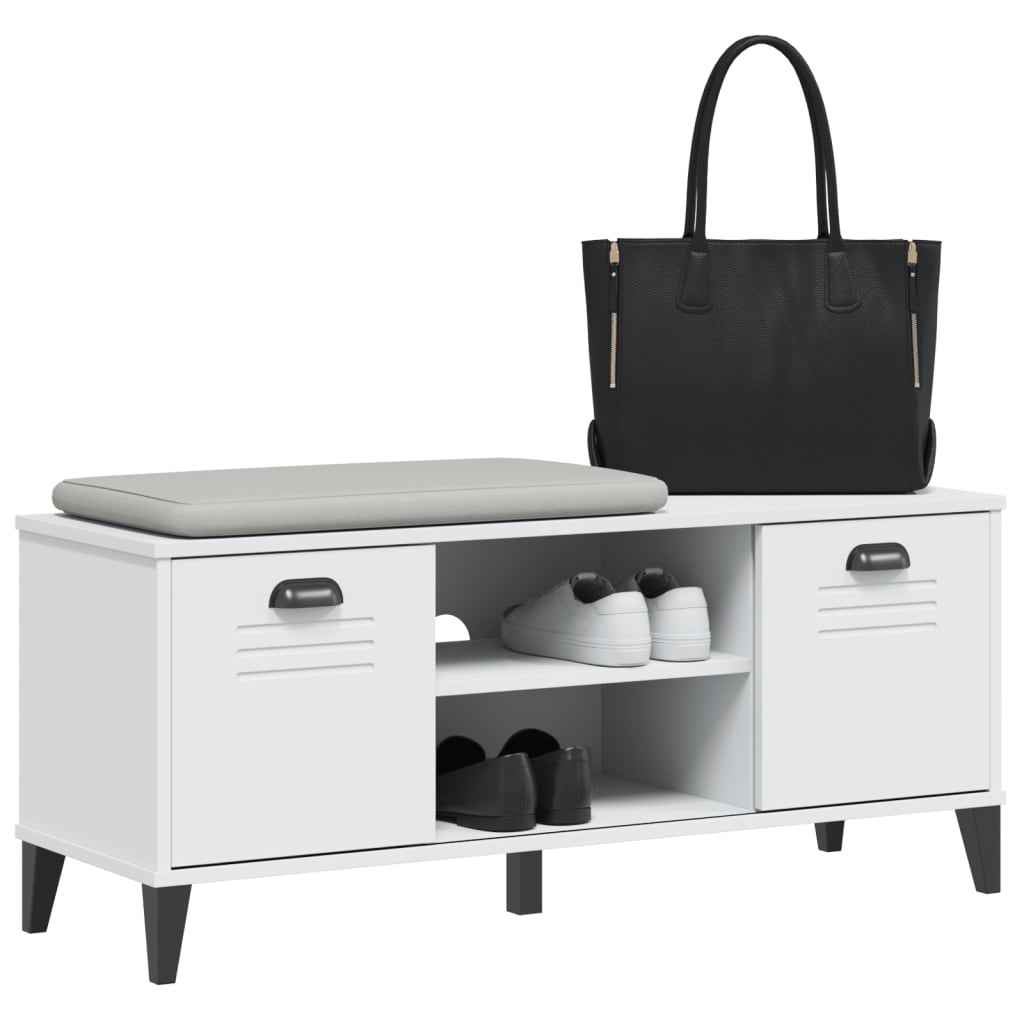 vidaXL Shoe Bench VIKEN White 106x35x45 cm Engineered Wood 4