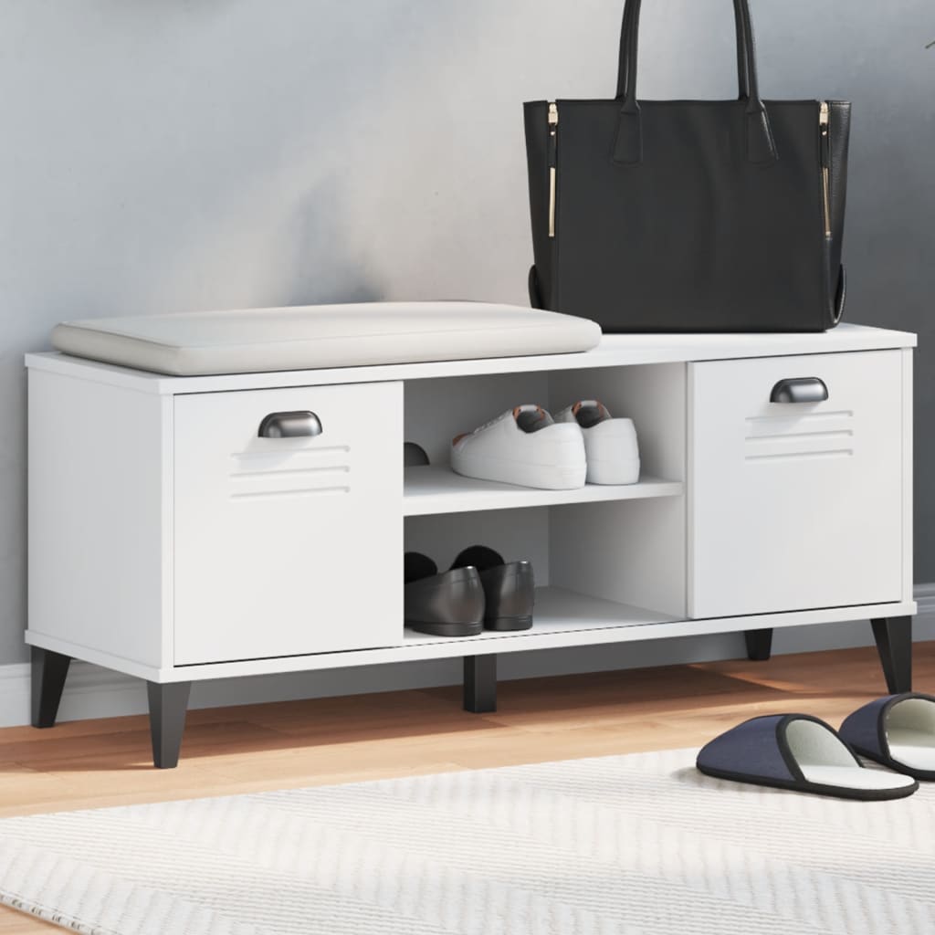 vidaXL Shoe Bench VIKEN White 106x35x45 cm Engineered Wood 1