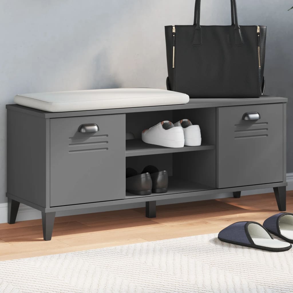 vidaXL Shoe Bench VIKEN Anthracite Grey 106x35x45 cm Engineered Wood 1