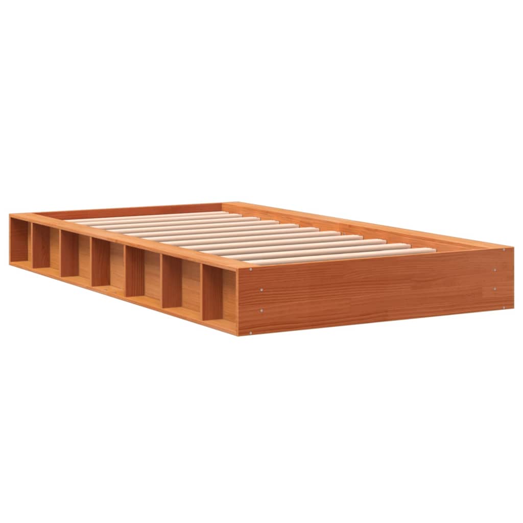 vidaXL Bed Frame | Wax Brown | Solid pine wood, plywood | Single | Durable 3