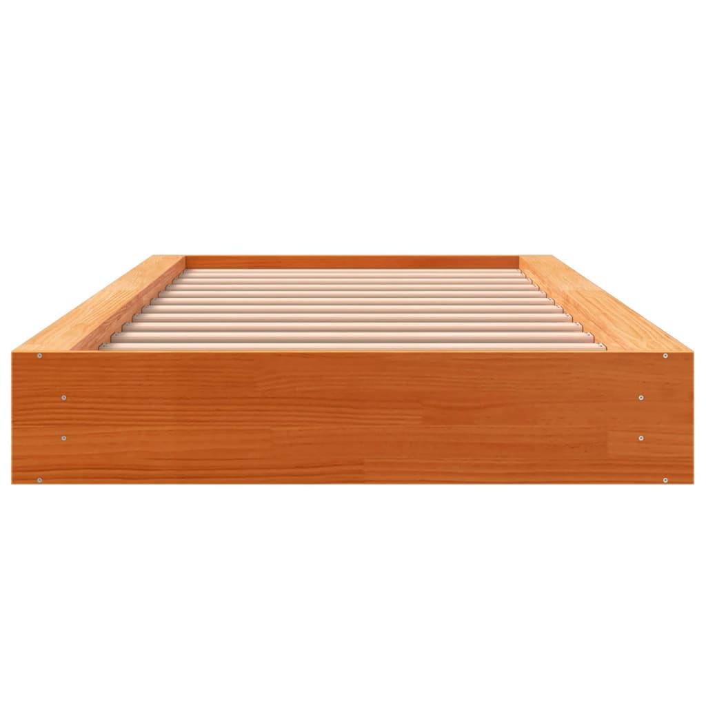 vidaXL Bed Frame | Wax Brown | Solid pine wood, plywood | Single | Durable 4