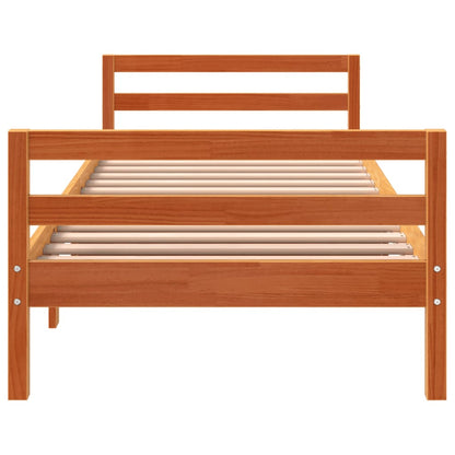 vidaXL Bed Frame without Mattress Wax Brown 90x200 cm Solid Wood Pine 4