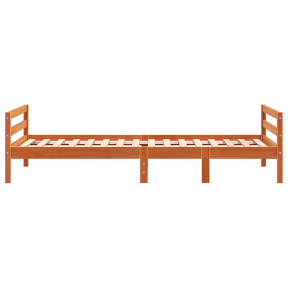 vidaXL Bed Frame without Mattress Wax Brown 90x200 cm Solid Wood Pine 5