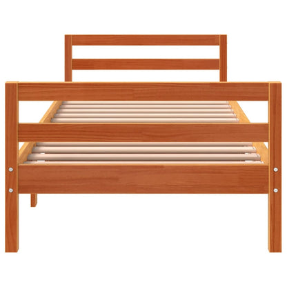 vidaXL Bed Frame without Mattress Wax Brown 90x190 cm Single Solid Wood Pine 4