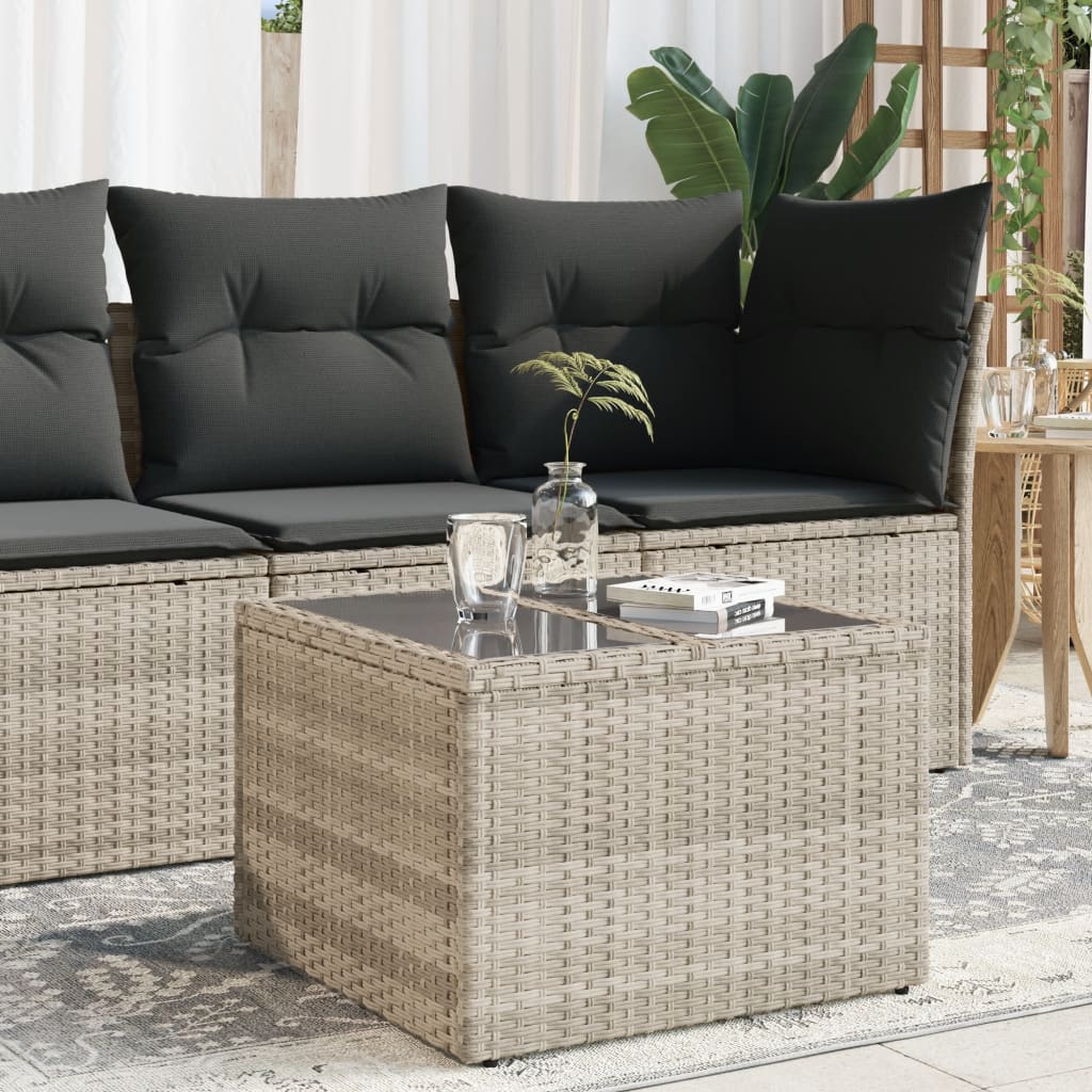 vidaXL Garden Table with Top 55x55x37 cm Poly Rattan