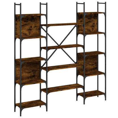 vidaXL Bookshelf Smoked Oak 155.5x24x166.5 cm Engineered Wood 2