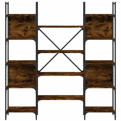 vidaXL Bookshelf Smoked Oak 155.5x24x166.5 cm Engineered Wood 5