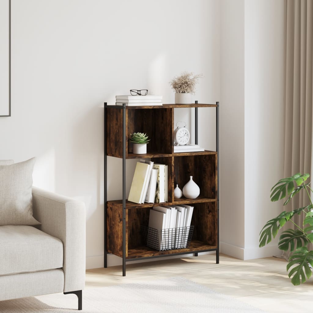vidaXL Bookcase Smoked Oak 72x28x109 cm Engineered Wood 3