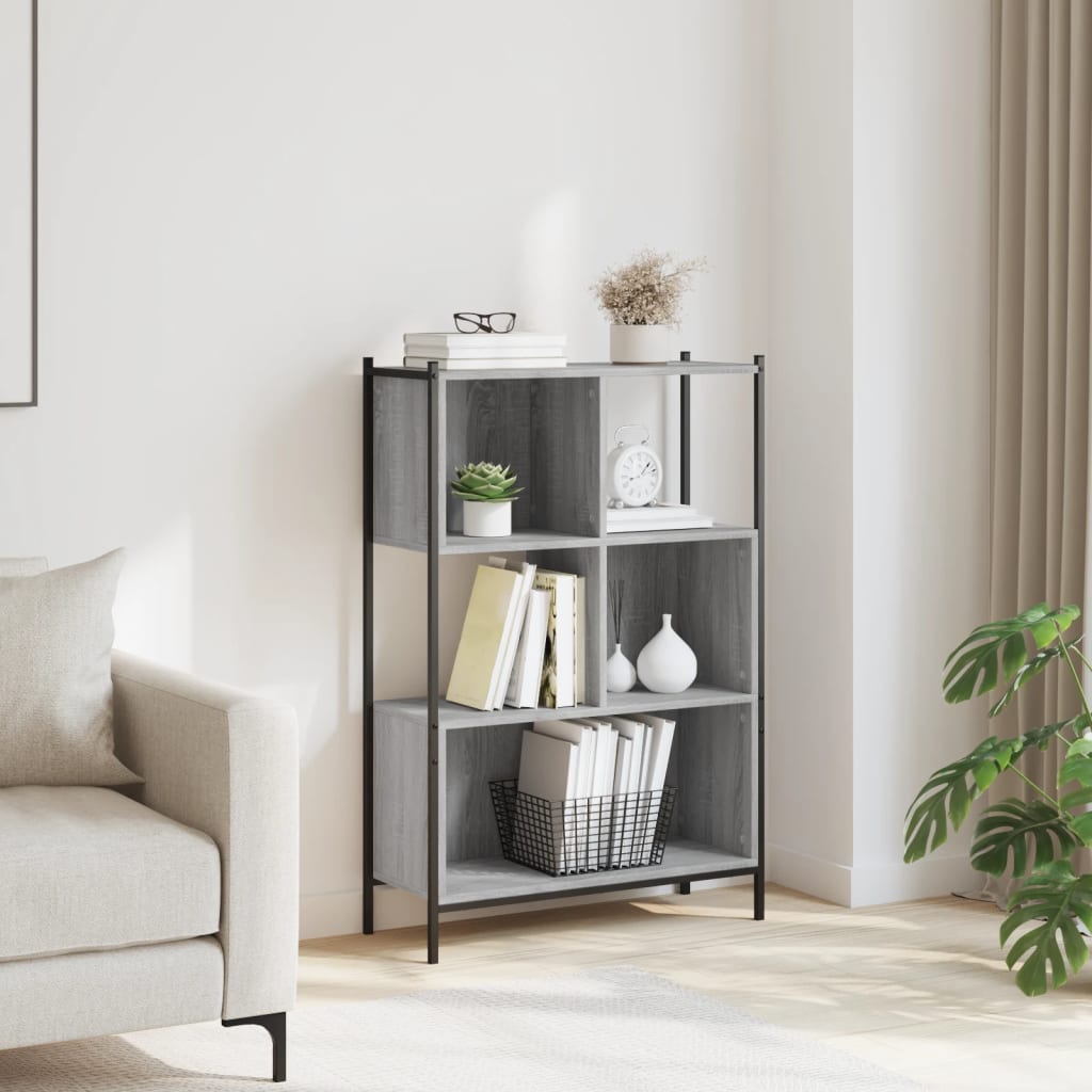 vidaXL Bookcase Grey Sonoma 72x28x109 cm Engineered Wood 3