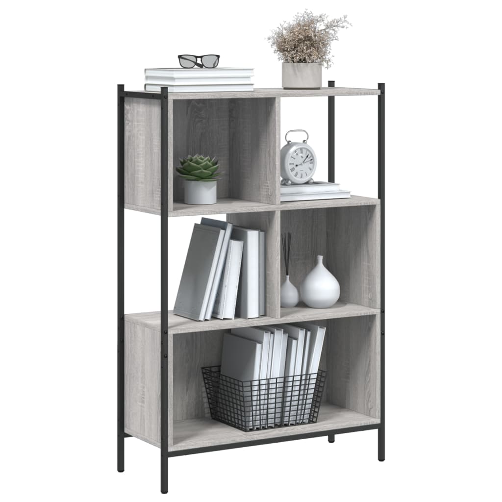 vidaXL Bookcase Grey Sonoma 72x28x109 cm Engineered Wood 4