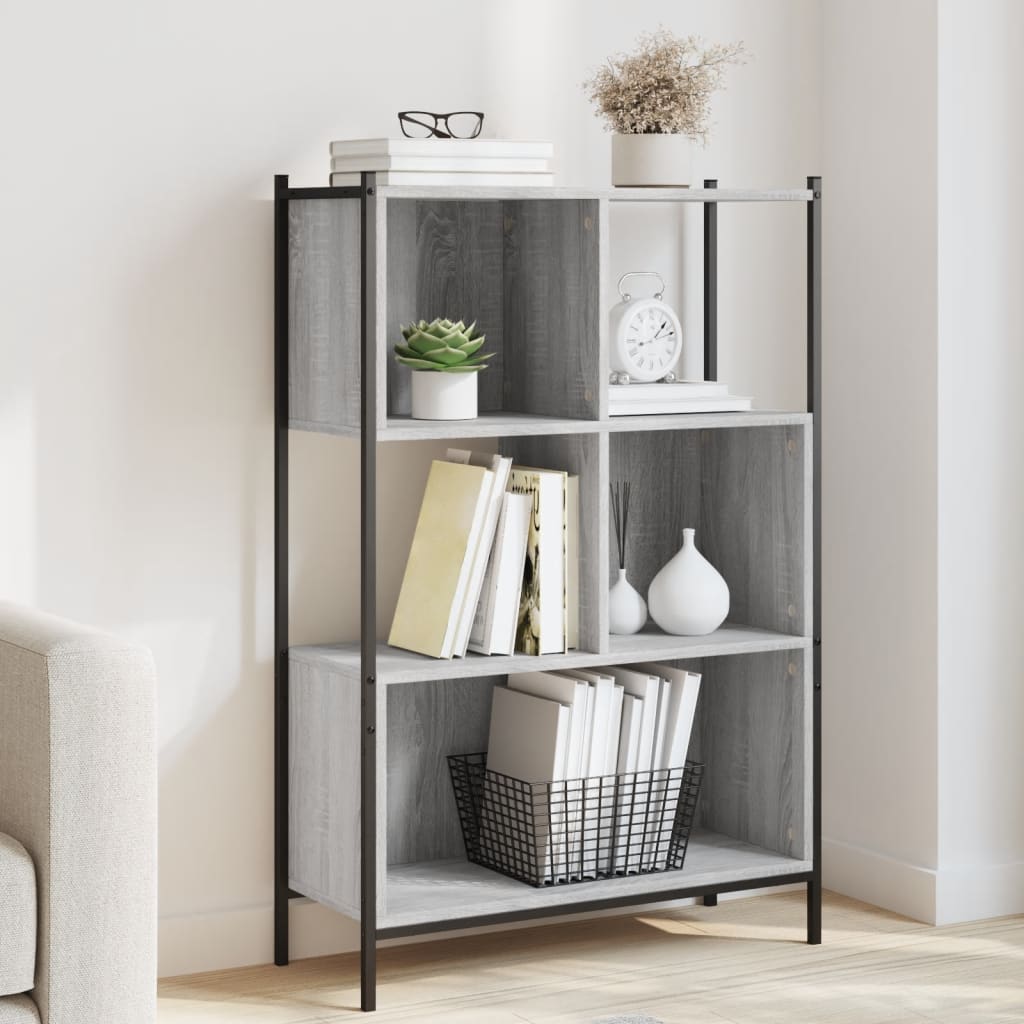 vidaXL Bookcase Grey Sonoma 72x28x109 cm Engineered Wood 1