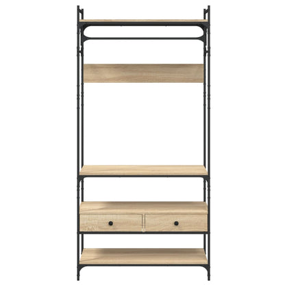 vidaXL Wardrobe with Drawers Sonoma Oak 89x39x184.5 cm Engineered Wood 6