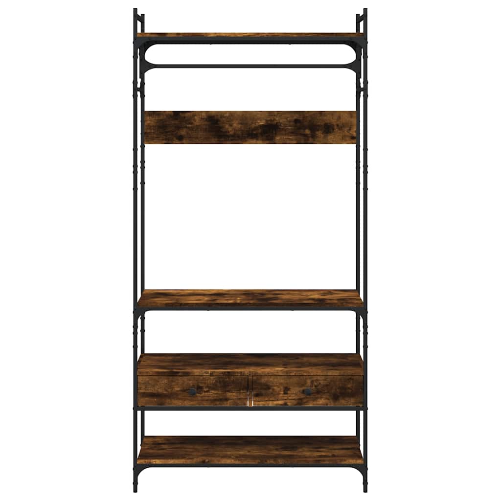 vidaXL Wardrobe with Drawers Smoked Oak 89x39x184.5 cm Engineered Wood 5