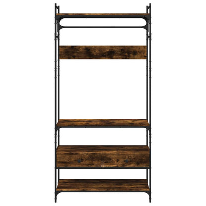 vidaXL Wardrobe with Drawers Smoked Oak 89x39x184.5 cm Engineered Wood 5