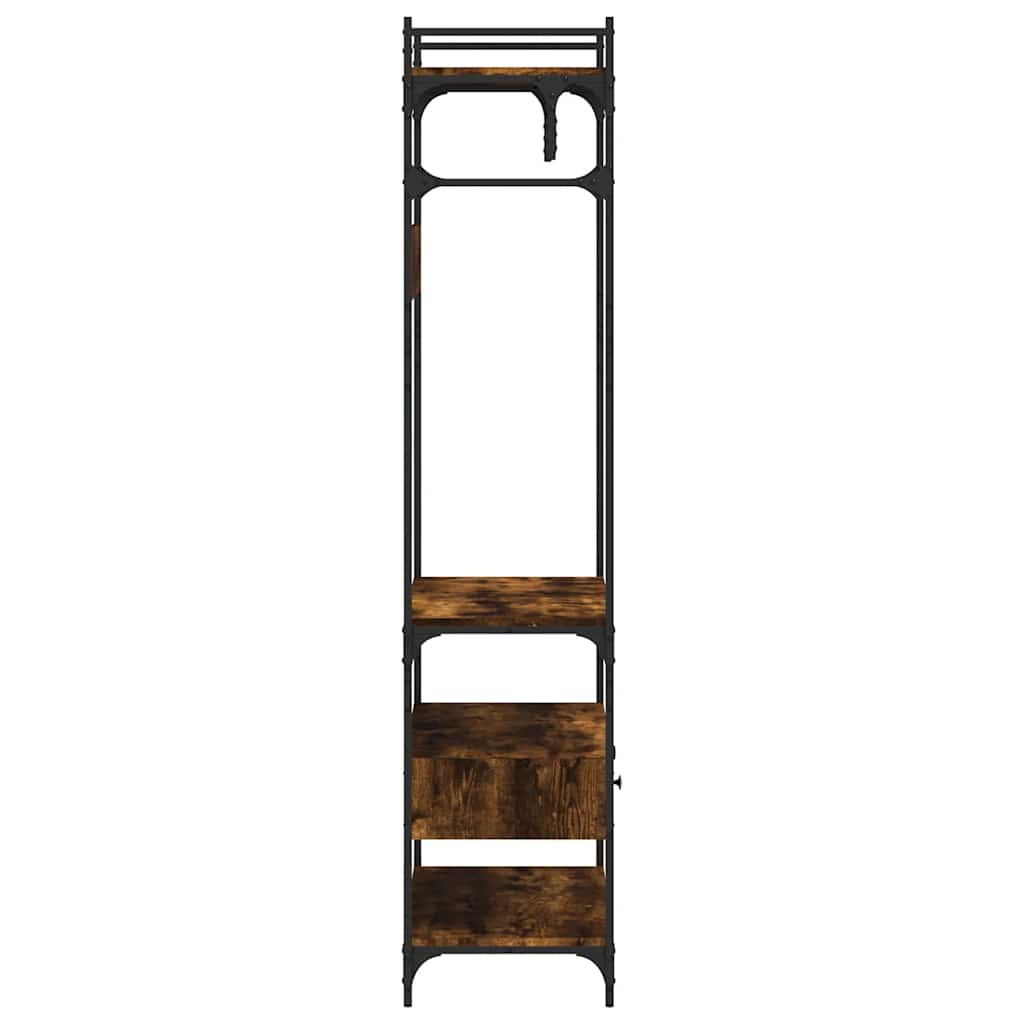 vidaXL Wardrobe with Drawers Smoked Oak 89x39x184.5 cm Engineered Wood 6