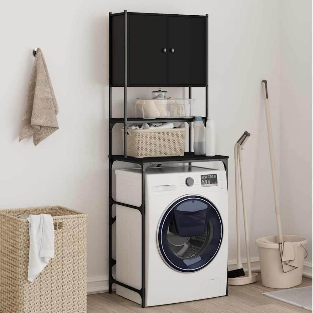 Washing Machine Cabinet 68x48,5x194 cm Black
