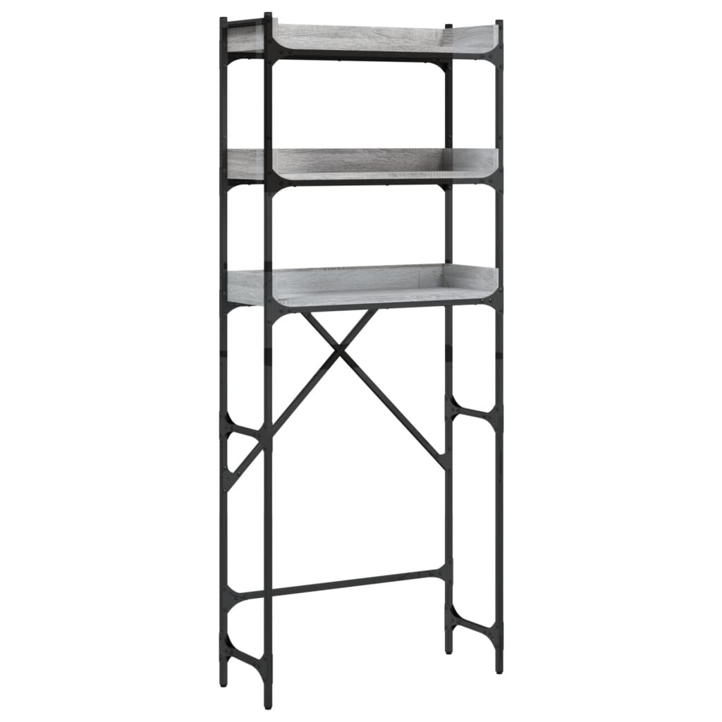 vidaXL Washing Machine Shelf Grey Sonoma 67x25x163 cm Engineered Wood 2